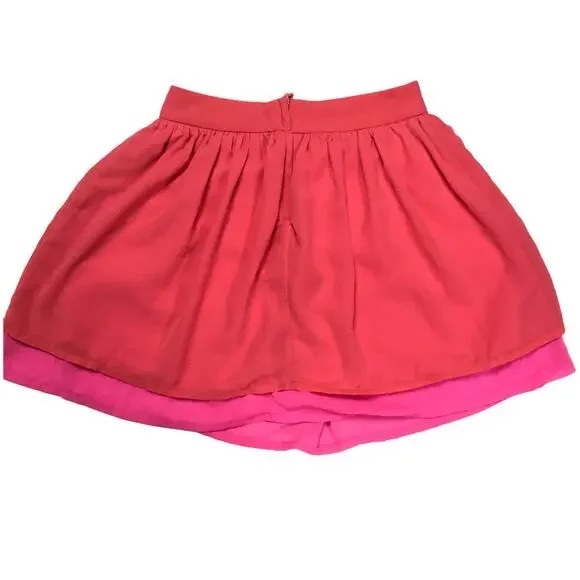 H&M Mini Skirt Neon Pink Red Layered skirt - Picture 4 of 4
